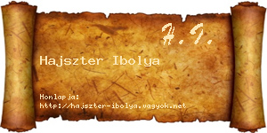 Hajszter Ibolya névjegykártya